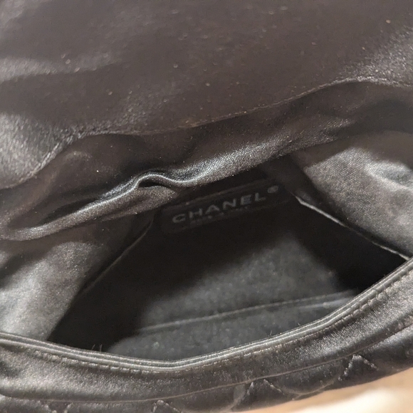 Authentic CHANEL Half Moon Satin Clutch - Picture 7 of 7